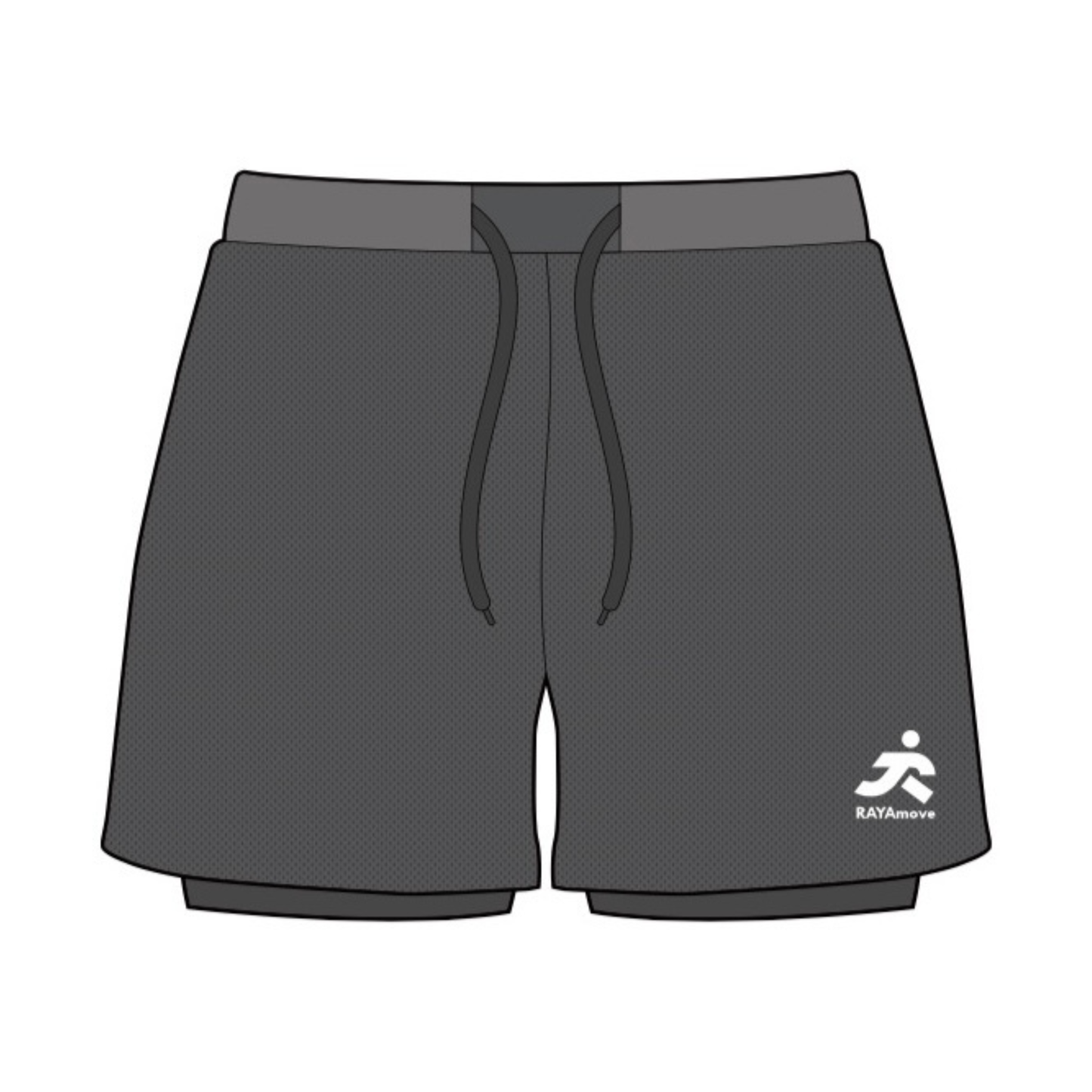 Men 2 in I Shorts Dark Grey