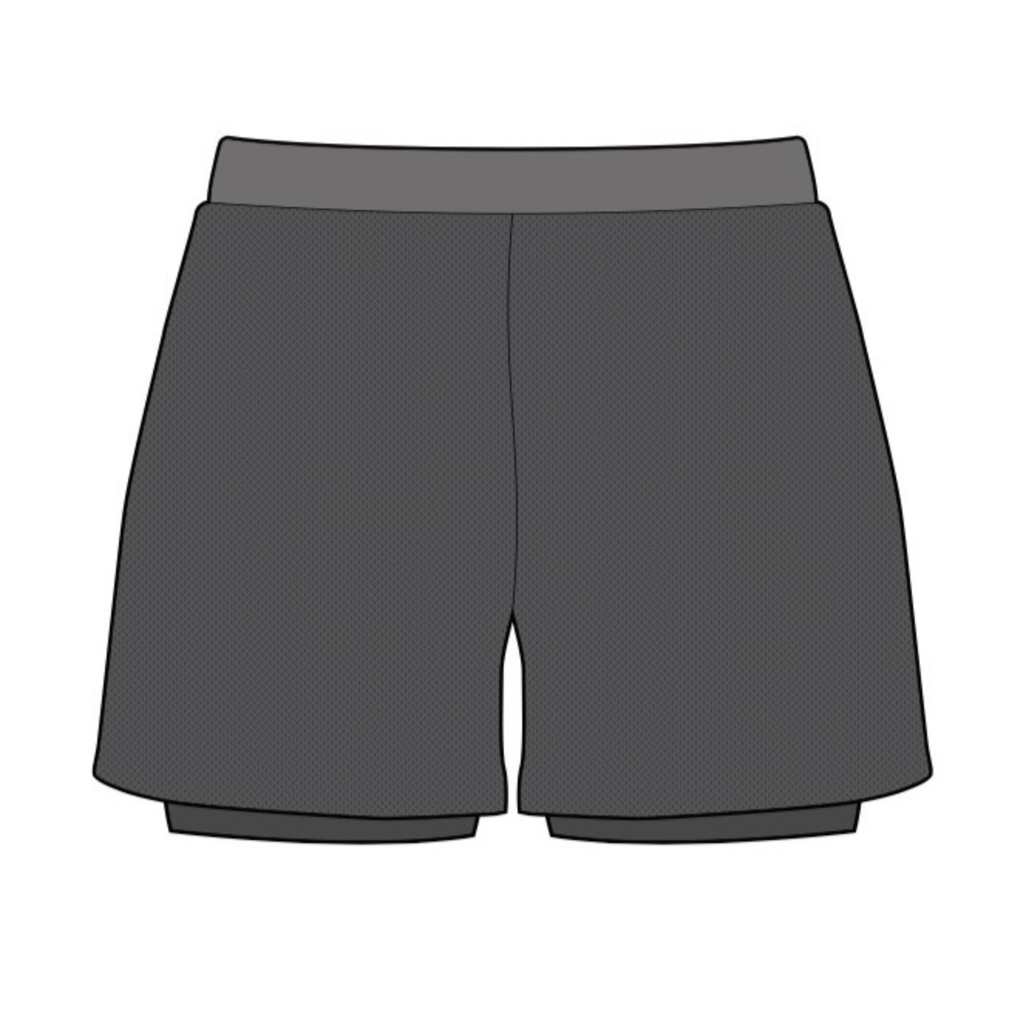 Men 2 in I Shorts Dark Grey