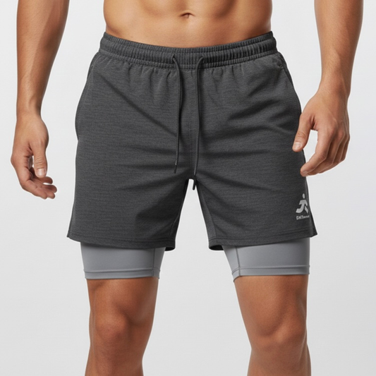 Men 2 in I Shorts Dark Grey