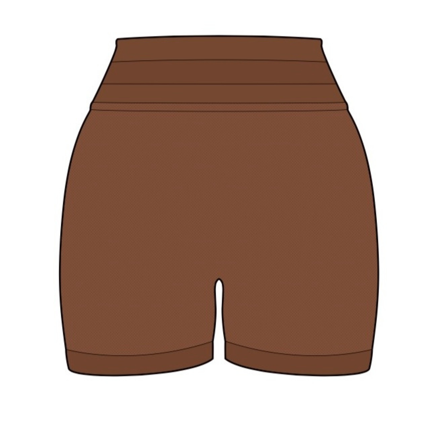 Women Seamless Squat Proof Shorts Brown
