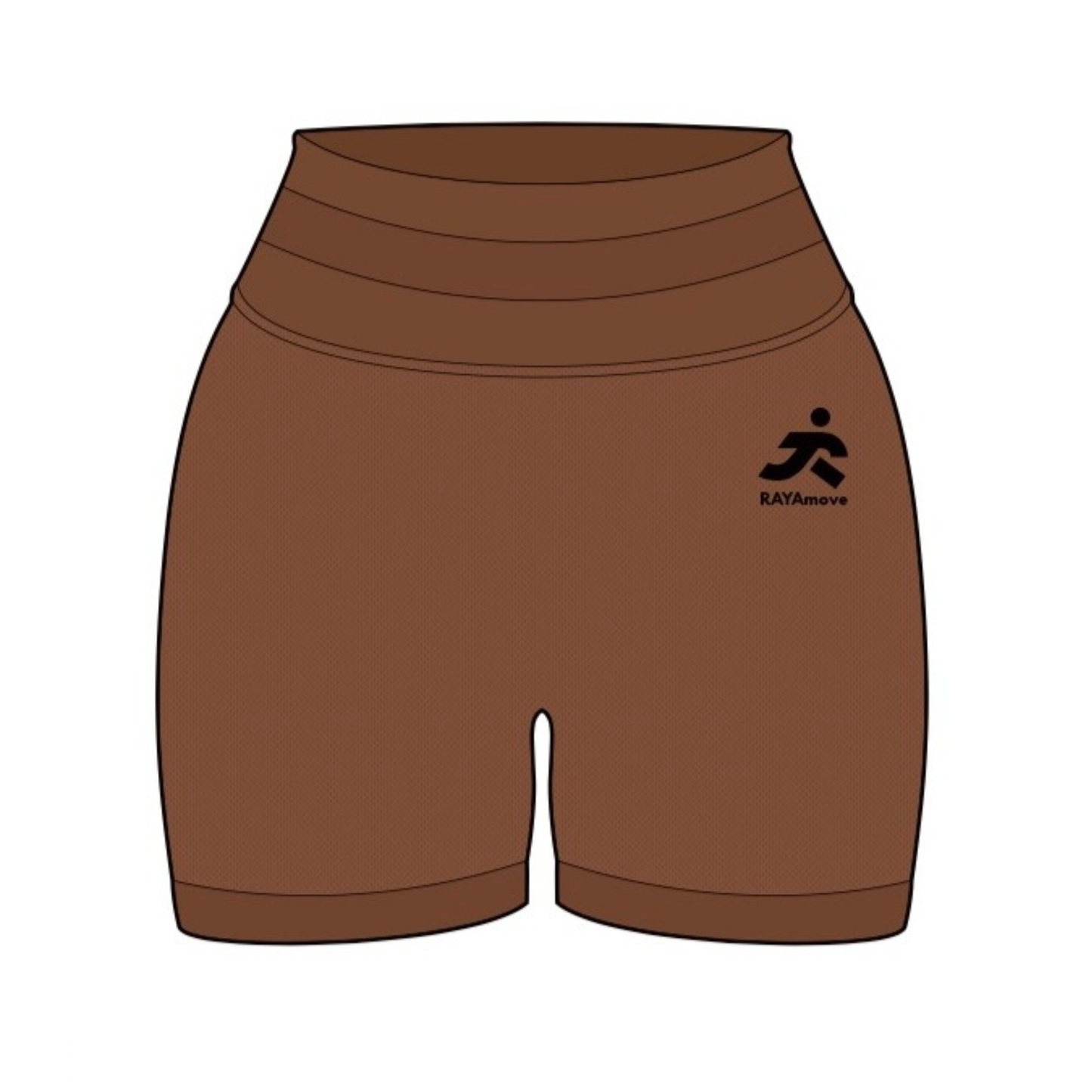 Women Seamless Squat Proof Shorts Brown